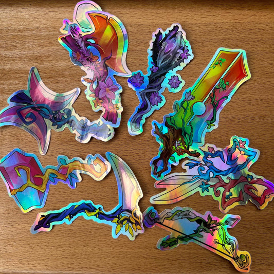 HOLOGRAPHIC Fantasy Subtle LGBT Weapon Stickers