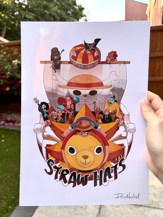 Strawhats on Sunny Print