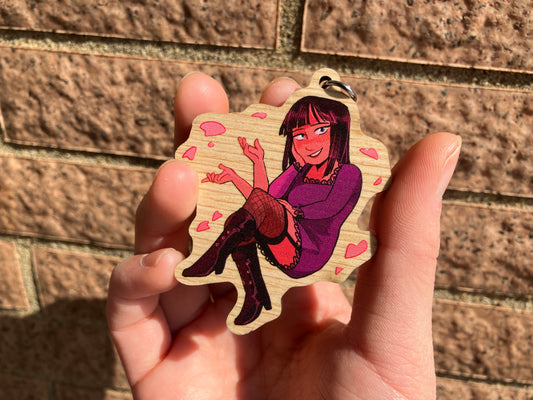 Robin Wooden Keychain