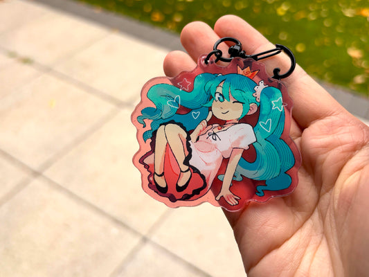 Miku "World is Mine" Keychain