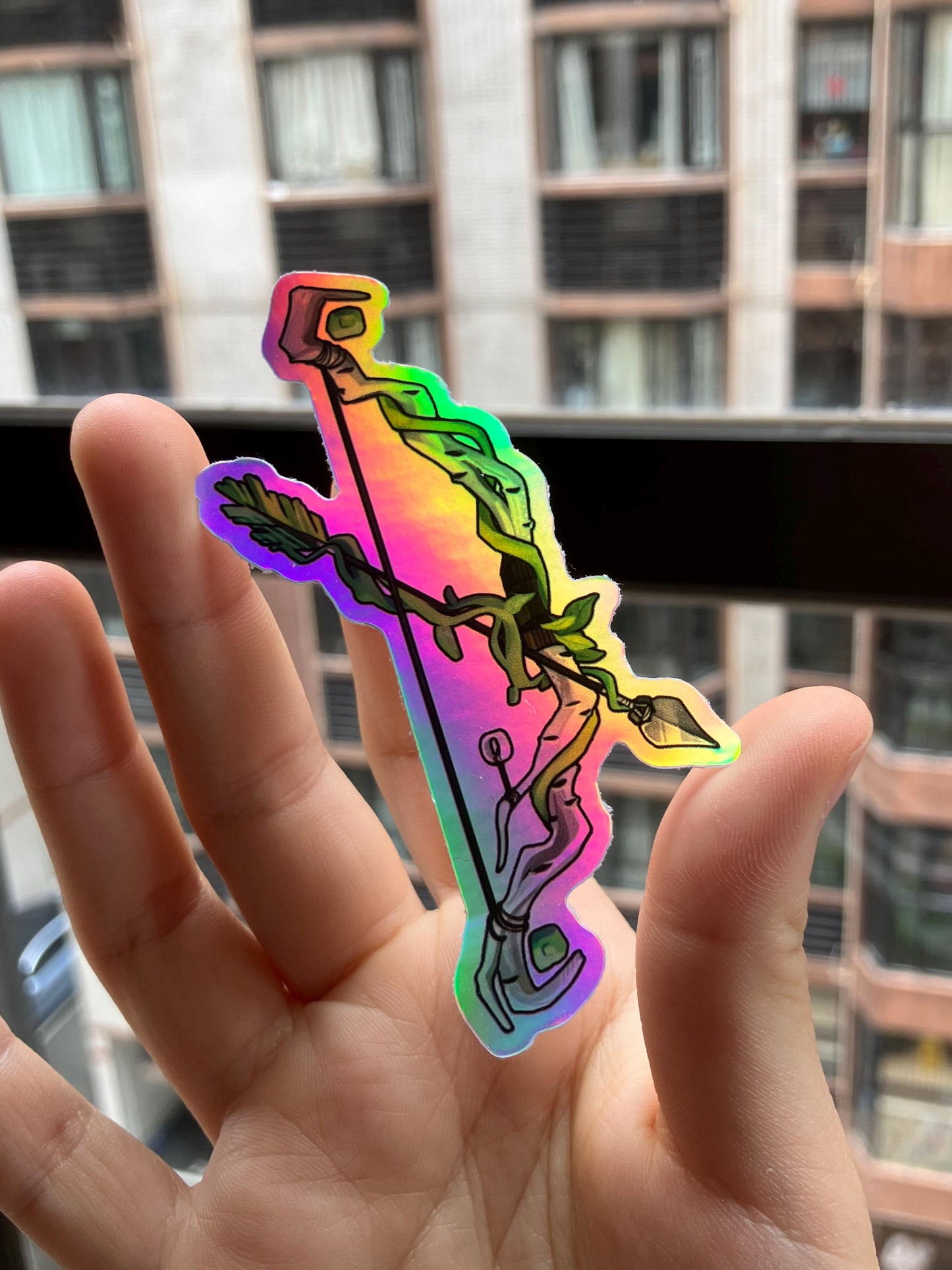 HOLOGRAPHIC Fantasy Subtle LGBT Weapon Stickers