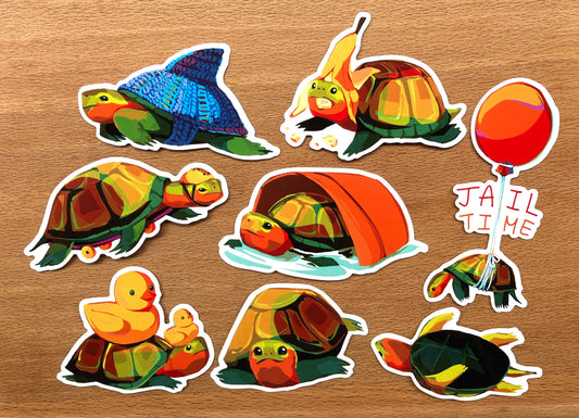 Silly Turtle Sticker Set