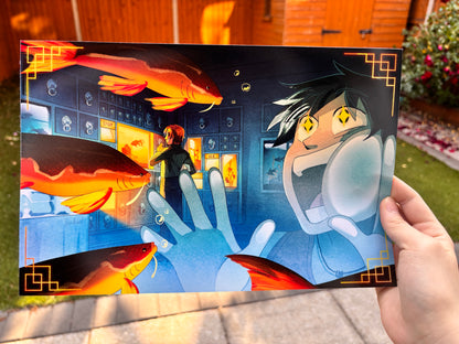Luffy and Sanji at an Aquarium Print