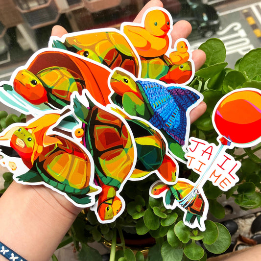 Silly Turtle Sticker Set