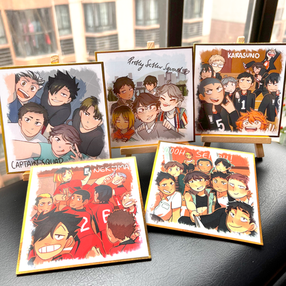 Captain Squad, Karasuno, Pretty Setter Squad, Nekoma and Seijoh Shikishi Boards