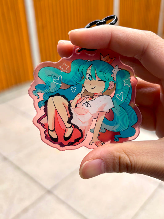 Miku "World is Mine" Keychain