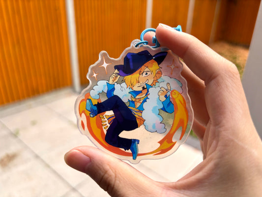 Anniversary Sanji Holographic Keychain