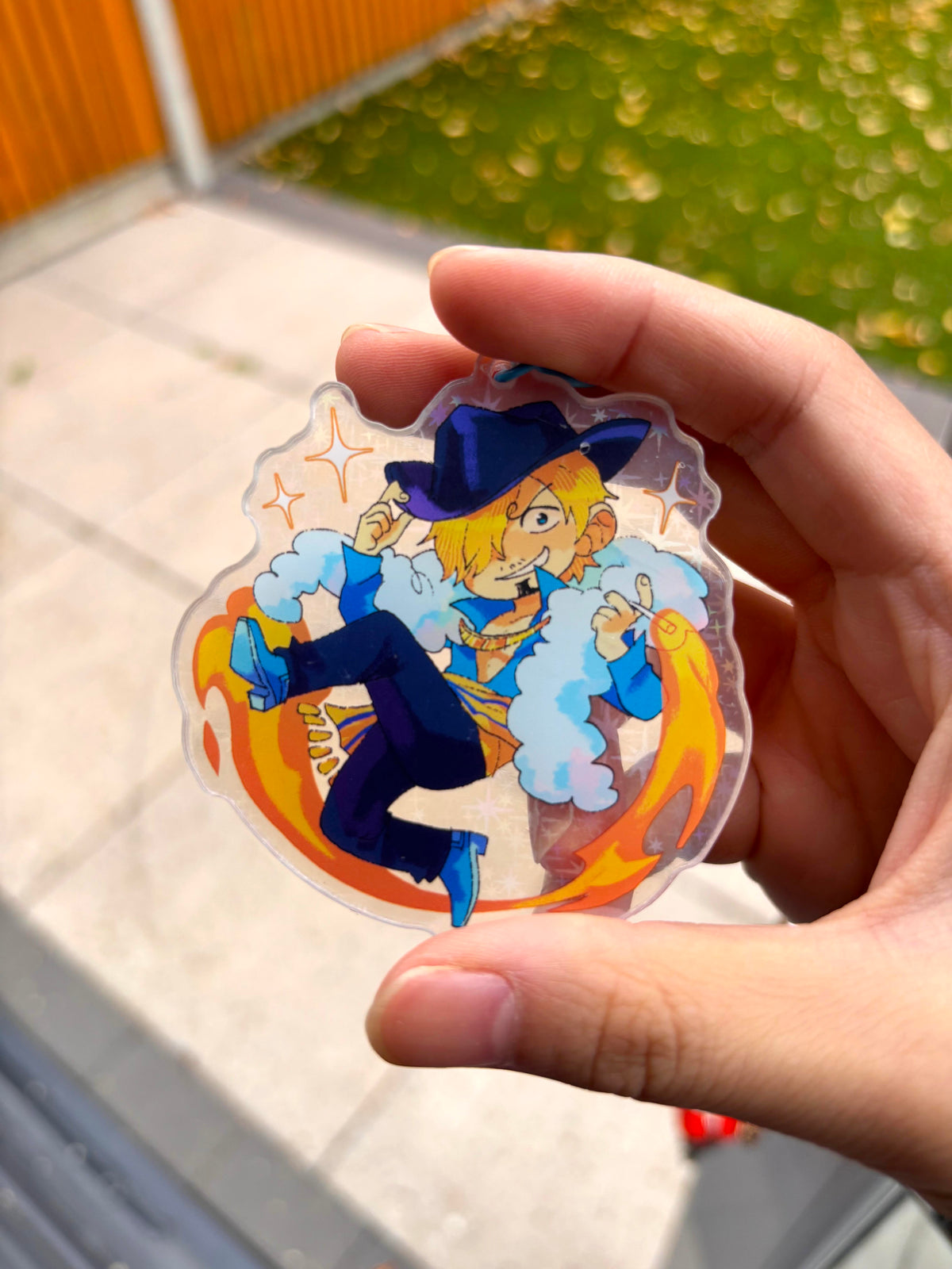 Anniversary Sanji Holographic Keychain