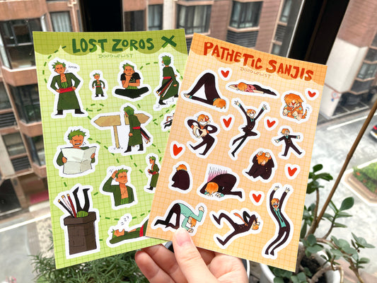 Lost Zoro and Pathetic Sanji Sticker Sheets