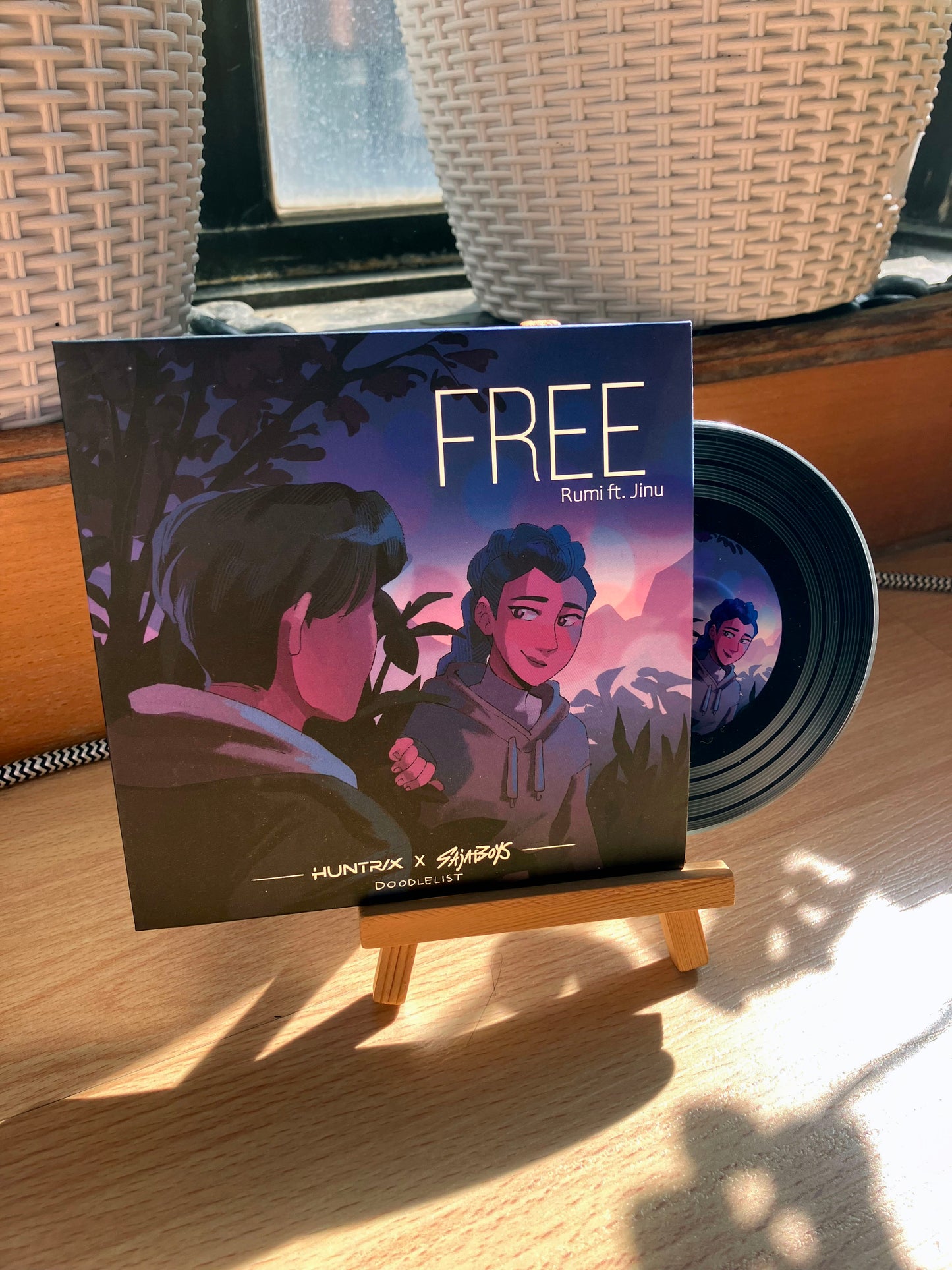 Kpop Demon Hunters Record Vinyl Coasters (With NFC Sticker)