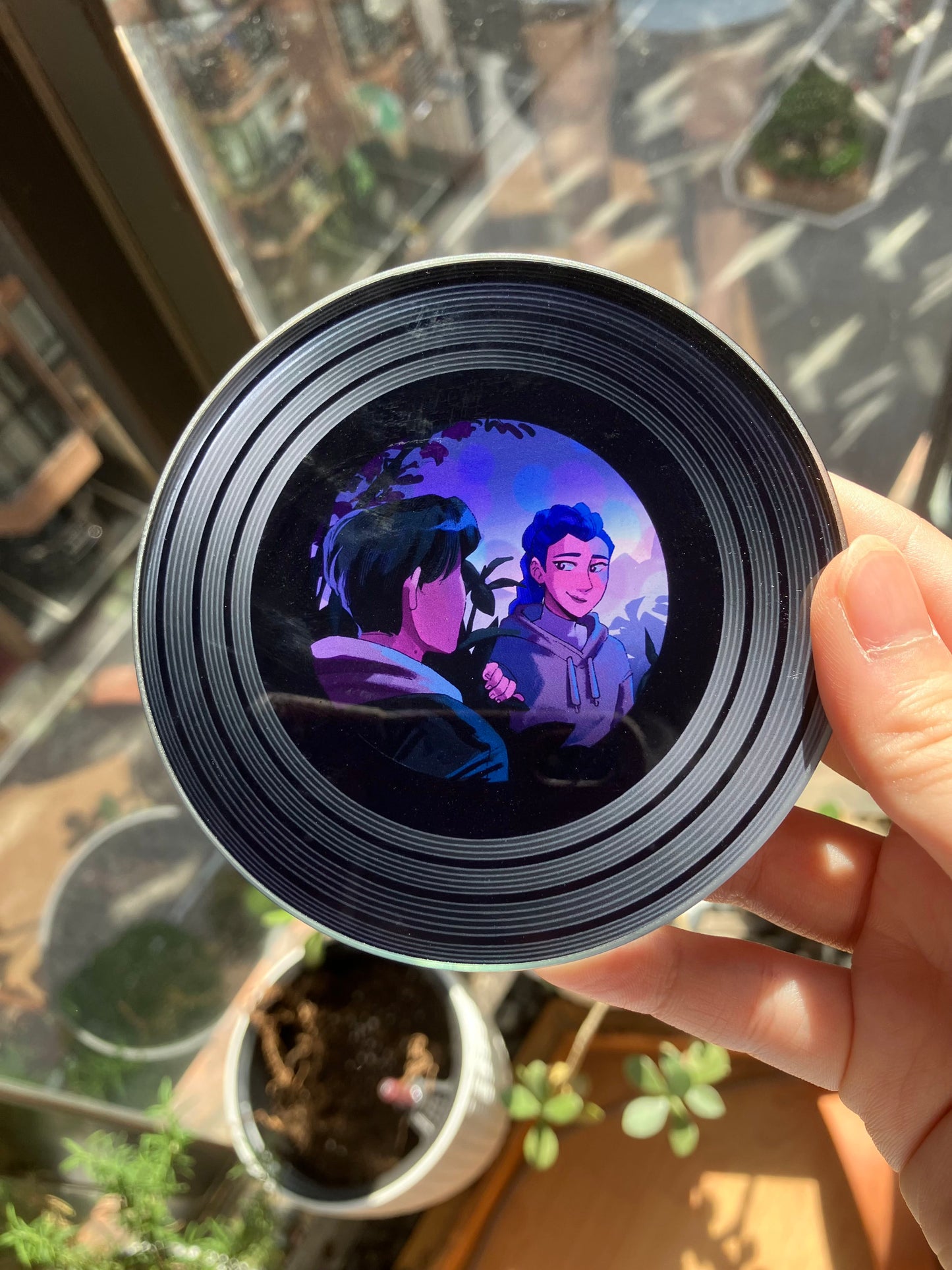 Kpop Demon Hunters Record Vinyl Coasters (With NFC Sticker)
