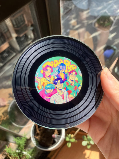 Kpop Demon Hunters Record Vinyl Coasters (With NFC Sticker)