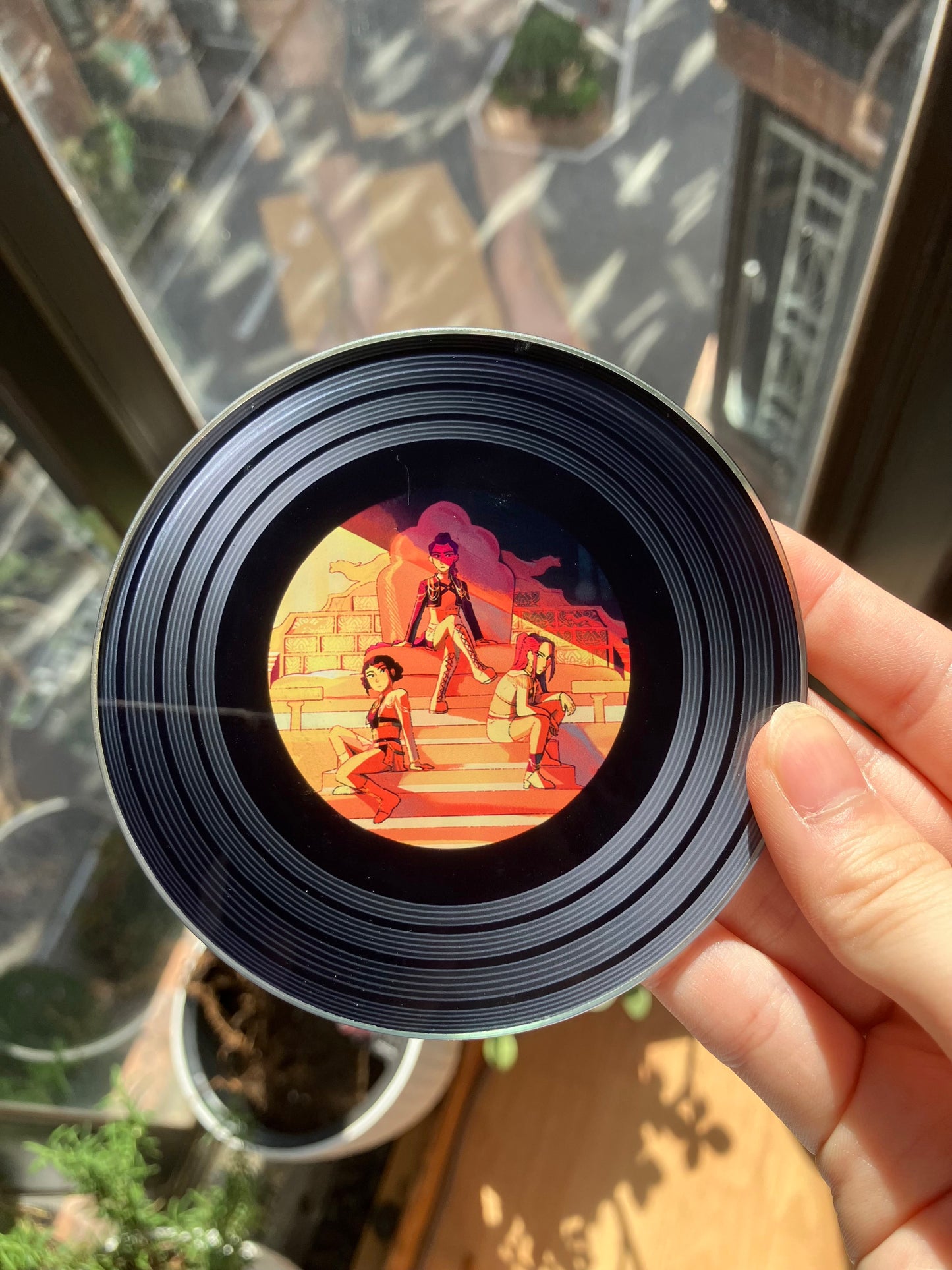 Kpop Demon Hunters Record Vinyl Coasters (With NFC Sticker)