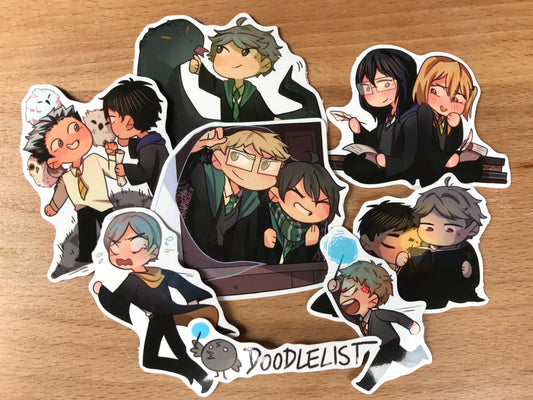 Haikyuu Ships Hogwarts AU Sticker Set