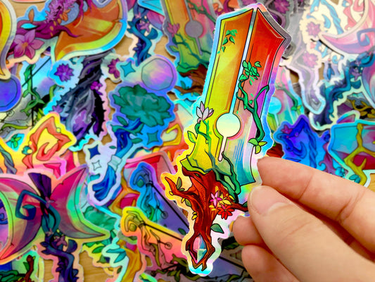 HOLOGRAPHIC Fantasy Subtle LGBT Weapon Stickers