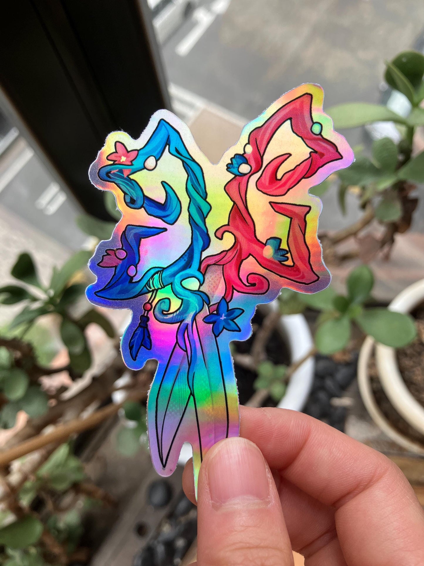 HOLOGRAPHIC Fantasy Subtle LGBT Weapon Stickers