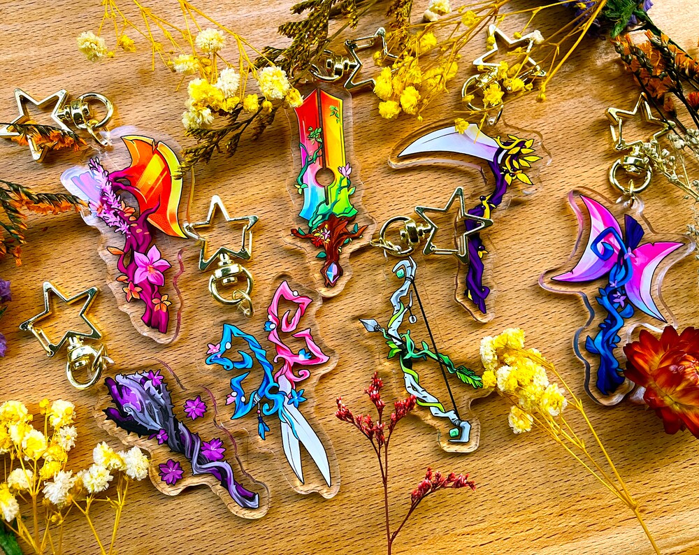 Fantasy Subtle LGBT Weapon Acrylic Keychain Charms