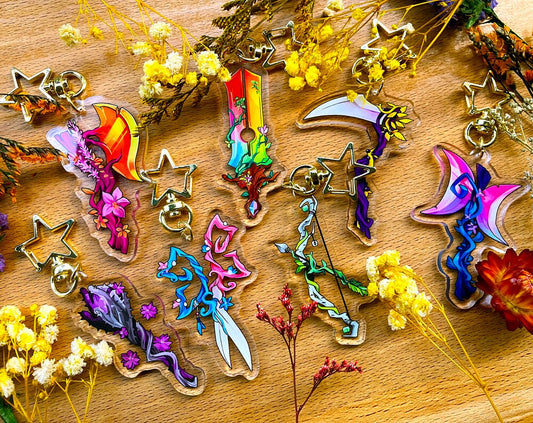 Fantasy Subtle LGBT Weapon Acrylic Keychain Charms