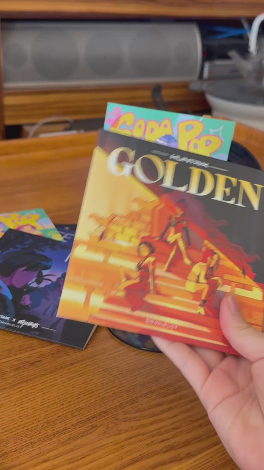 Kpop Demon Hunters Record Vinyl Coasters (With NFC Sticker)